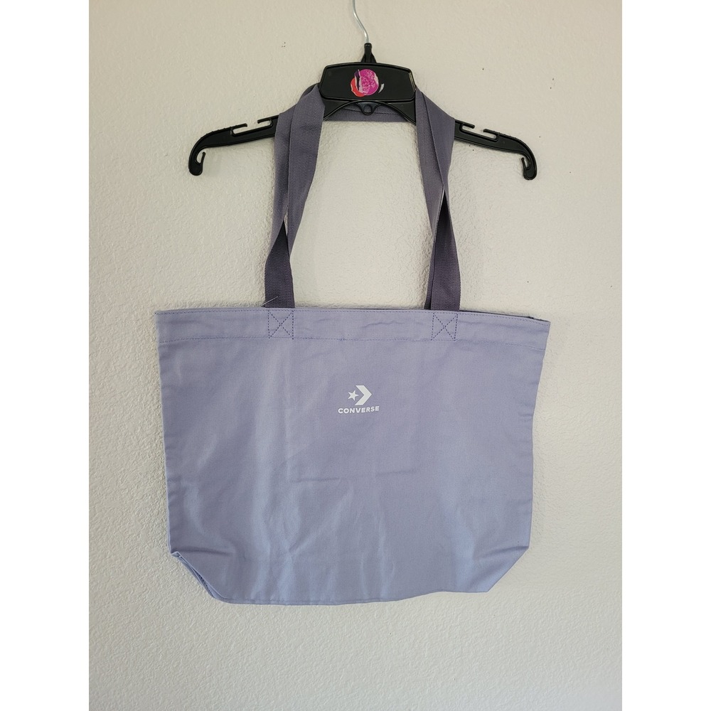 Converse Canvas Tote Bag Lavender Purple Star Chevron Logo NWT OS #3